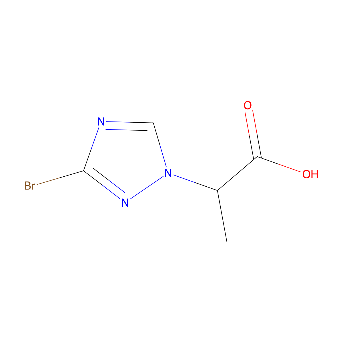 2-(3-bromo-1H-1,2,4-triazol-1-yl)propanoic acid molecular structure, CAS 1795275-25-0