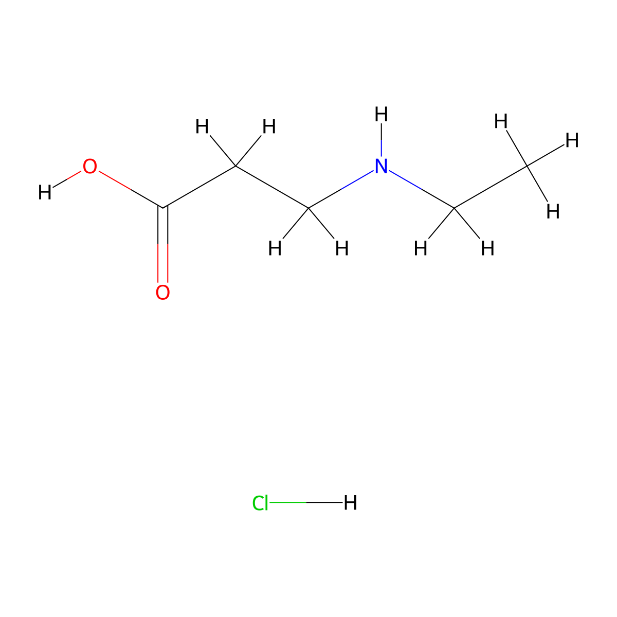 3-(Ethylamino)propanoic acid hydrochloride molecular structure, CAS 1795275-62-5