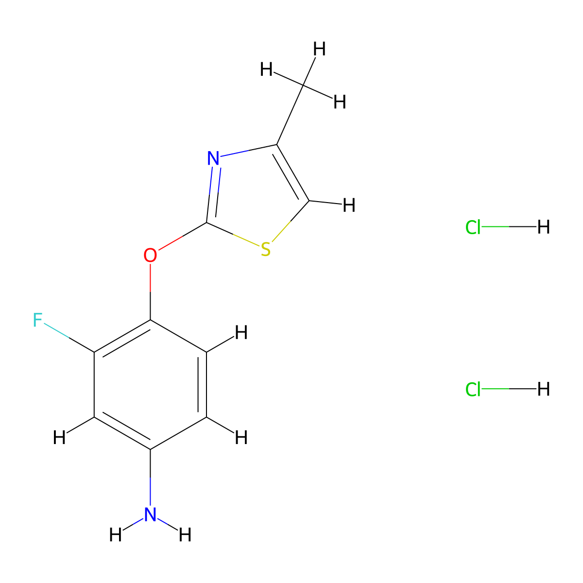 3-Fluoro-4-[(4-methyl-1,3-thiazol-2-yl)oxy]aniline dihydrochloride molecular structure, CAS 1795276-00-4