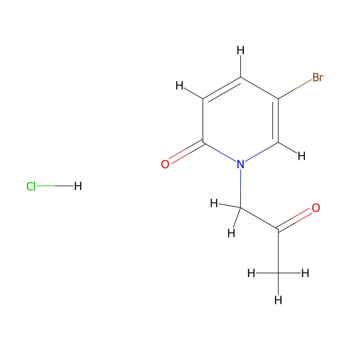 5-Bromo-1-(2-oxopropyl)-1,2-dihydropyridin-2-one hydrochloride molecular structure, CAS 1795276-46-8