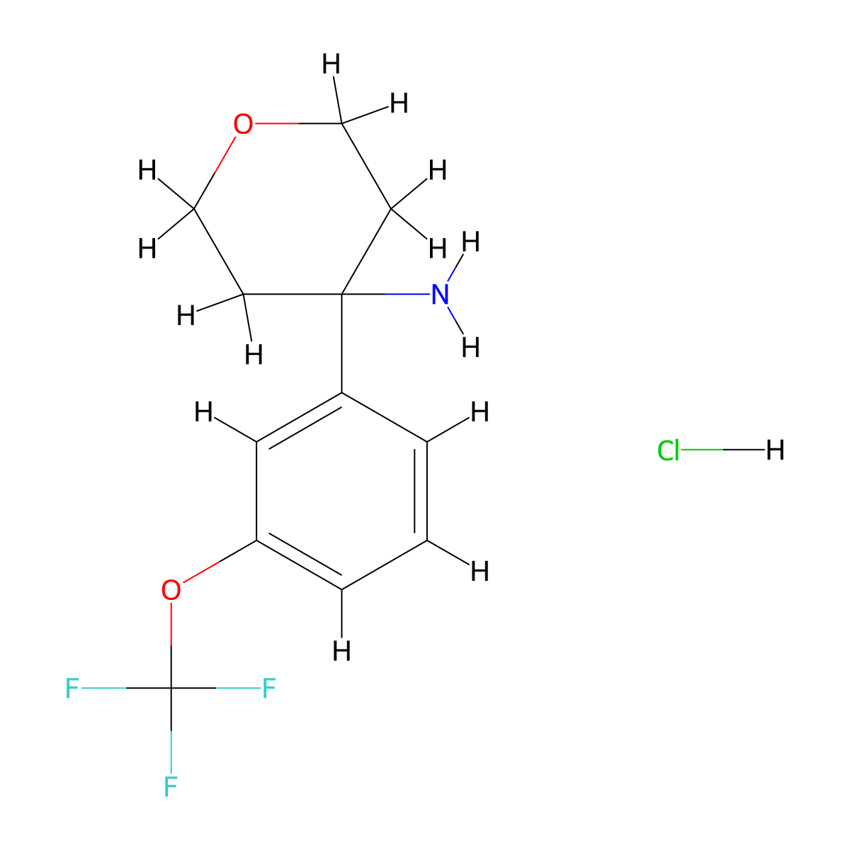 4-(3-(Trifluoromethoxy)phenyl)oxan-4-amine hydrochloride molecular structure, CAS 1795276-69-5