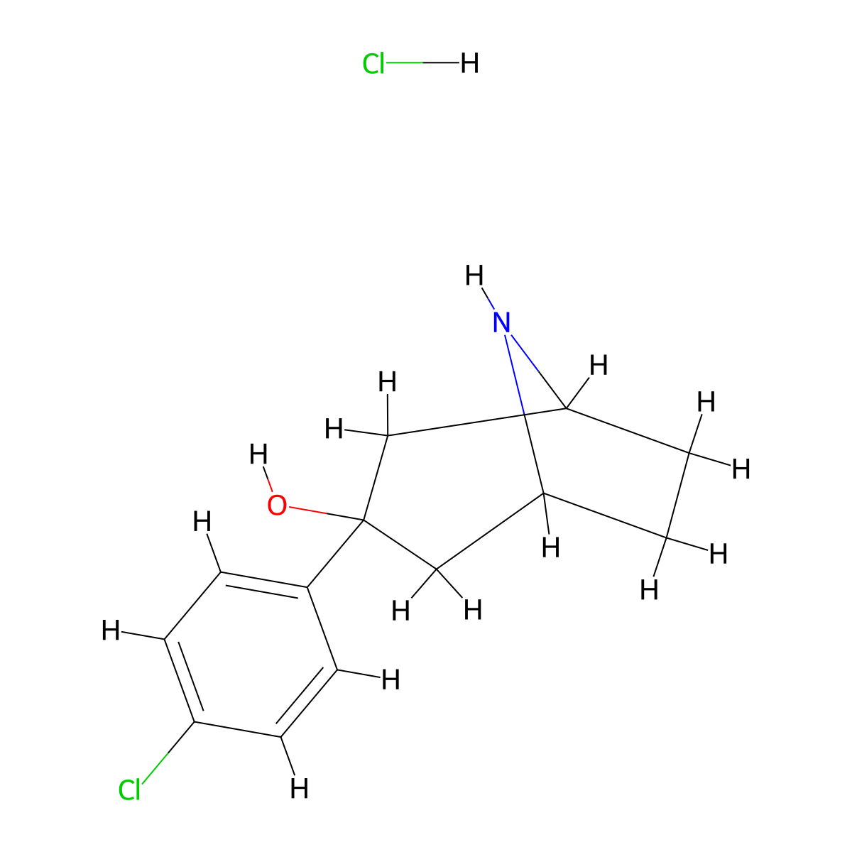 3-(4-Chlorophenyl)-8-azabicyclo[3.2.1]octan-3-ol hydrochloride molecular structure, CAS 1795278-26-0