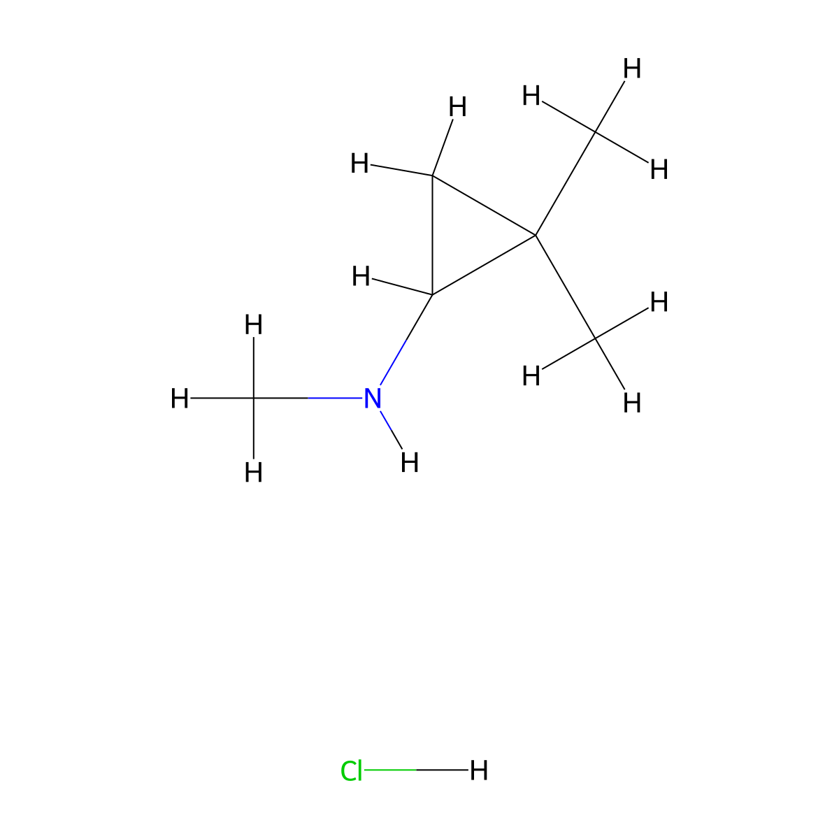 N,2,2-trimethylcyclopropan-1-amine hydrochloride molecular structure, CAS 1795279-04-7