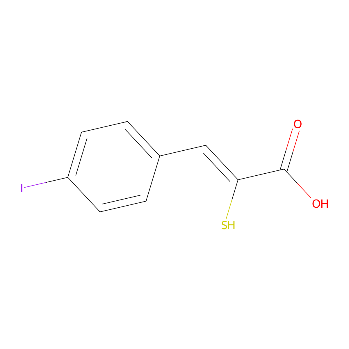 (2Z)-3-(4-Iodophenyl)-2-mercapto-2-propenoic acid molecular structure, CAS 179528-45-1