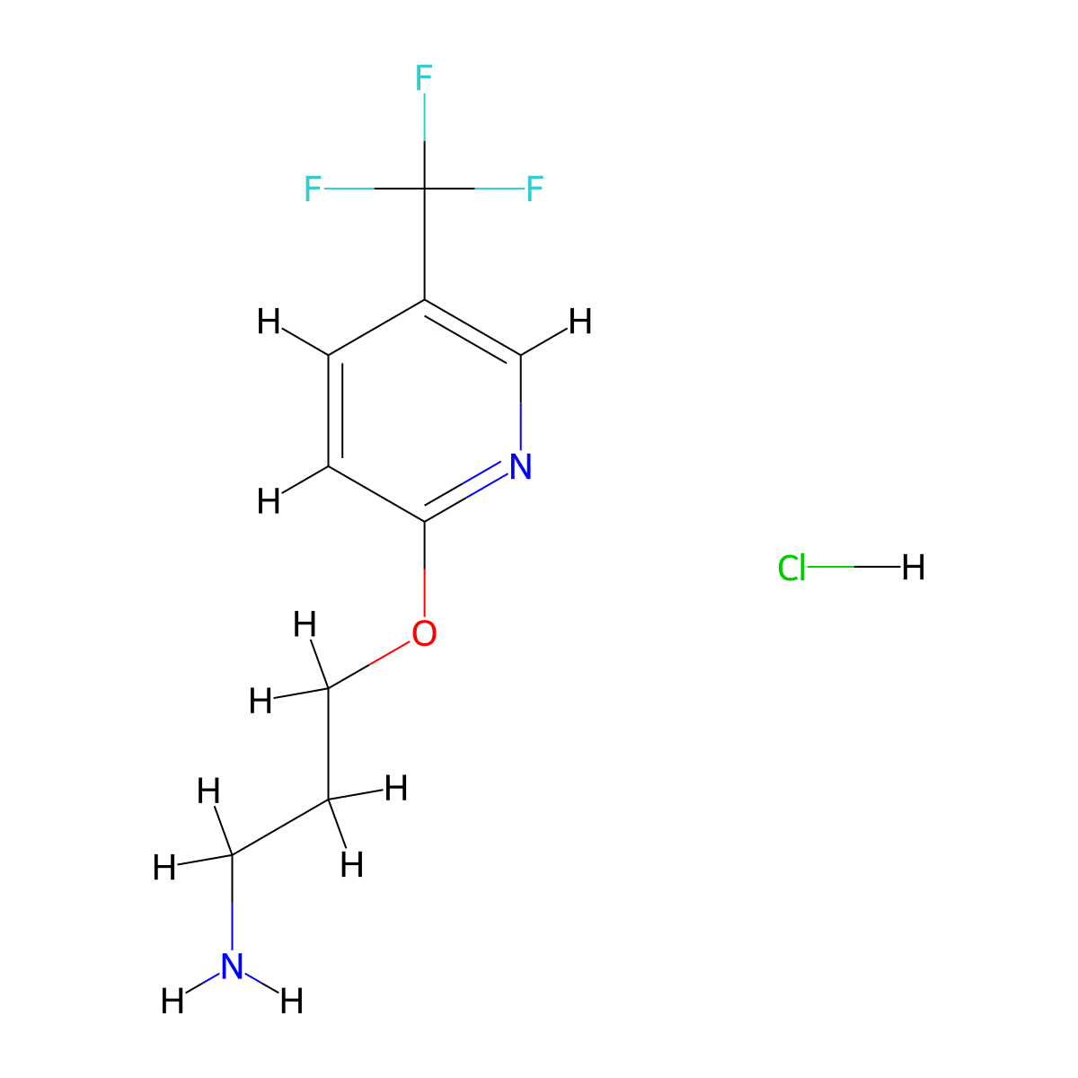 3-{[5-(Trifluoromethyl)pyridin-2-yl]oxy}propan-1-amine hydrochloride molecular structure, CAS 1795280-95-3