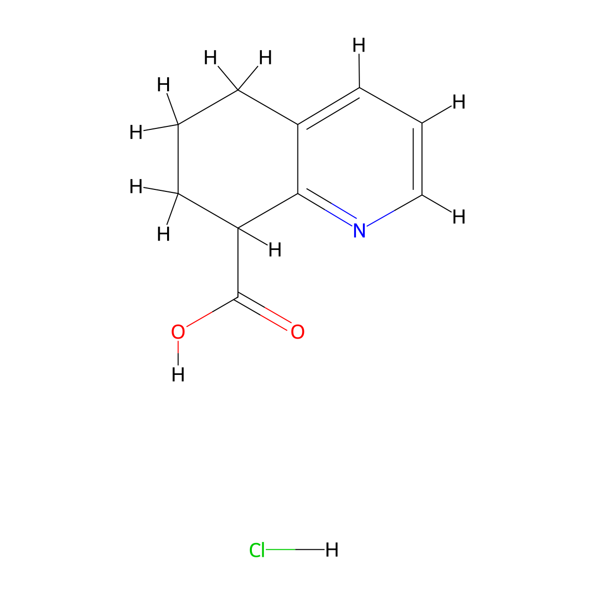5,6,7,8-Tetrahydroquinoline-8-carboxylic acid hydrochloride molecular structure, CAS 1795283-34-9