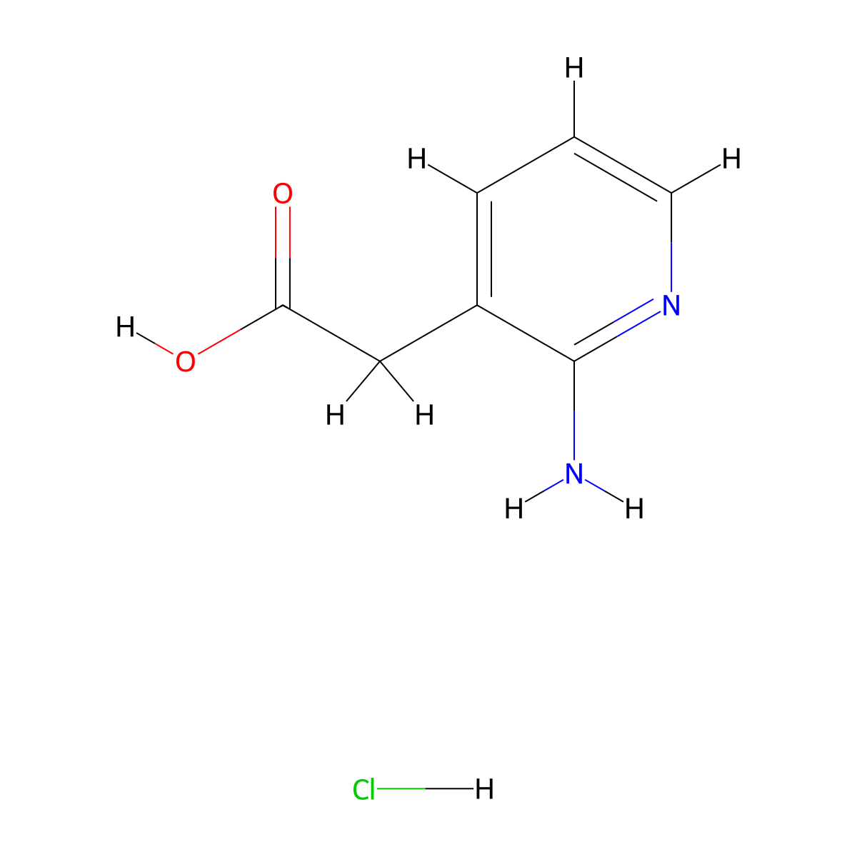 2-(2-Aminopyridin-3-yl)acetic acid hydrochloride molecular structure, CAS 1795283-71-4