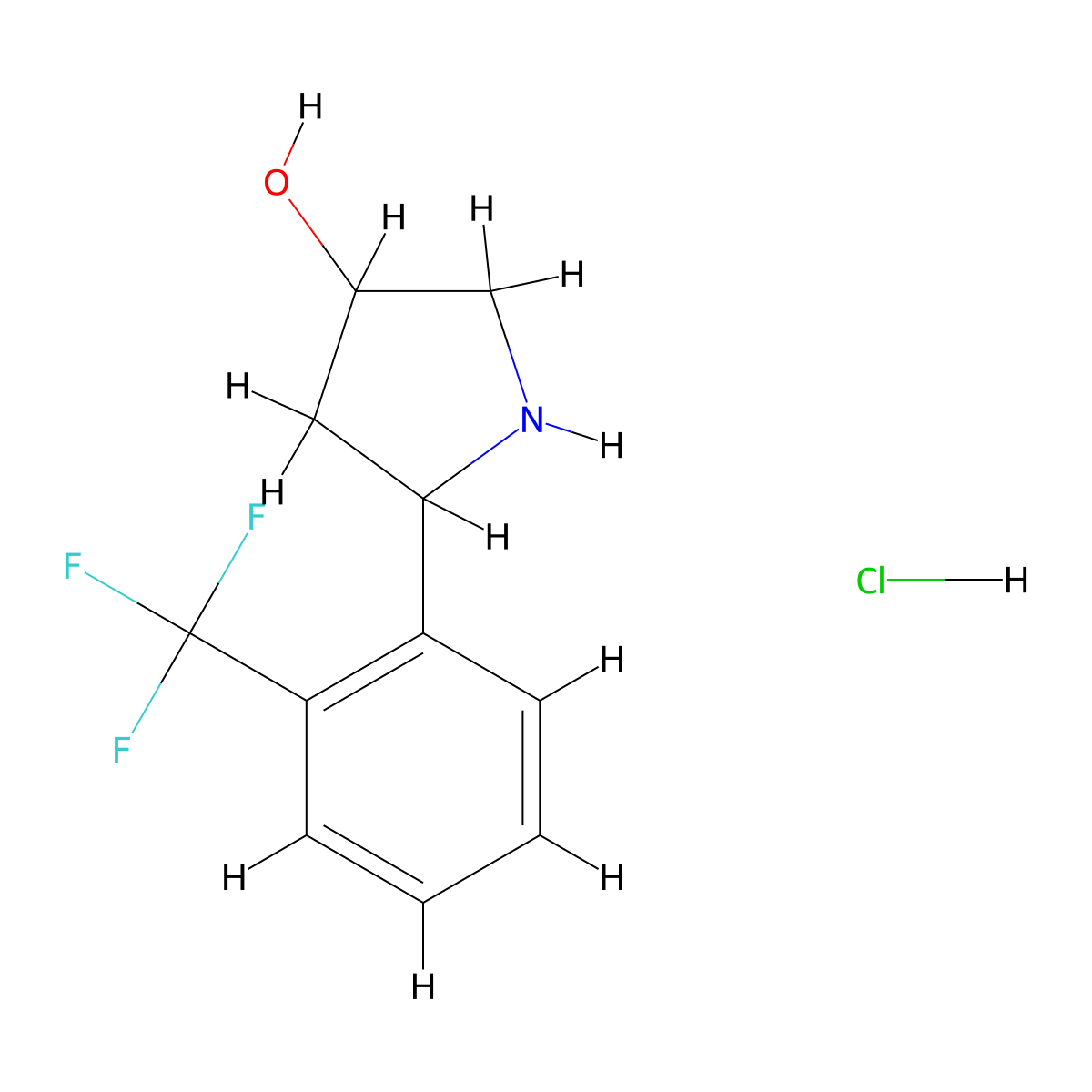 5-[2-(Trifluoromethyl)phenyl]pyrrolidin-3-ol hydrochloride molecular structure, CAS 1795284-00-2