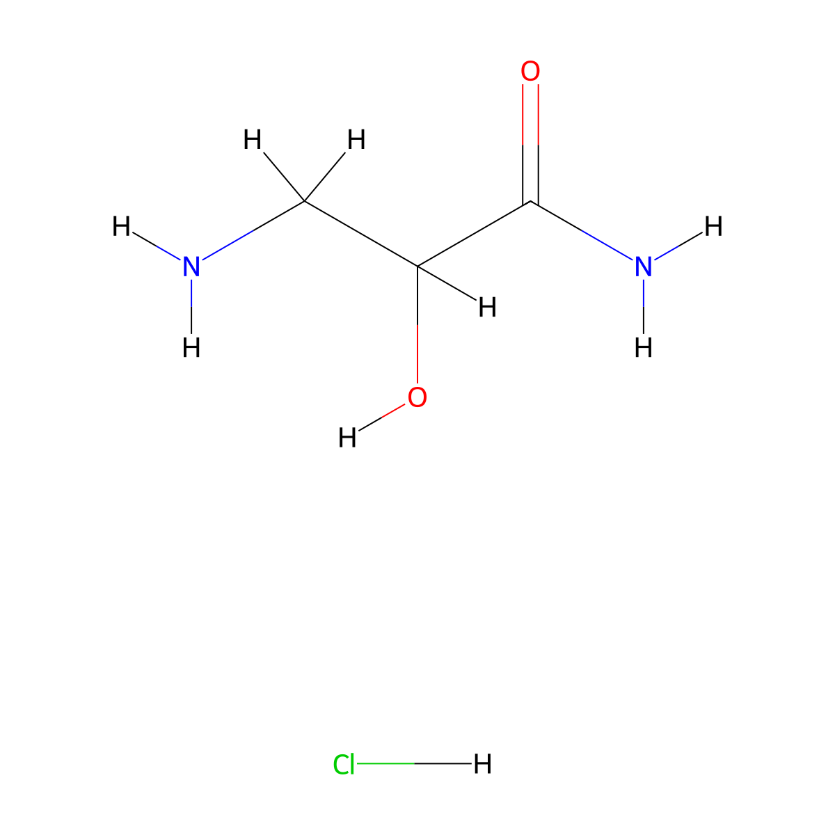 3-Amino-2-hydroxypropanamide hydrochloride molecular structure, CAS 1795284-20-6