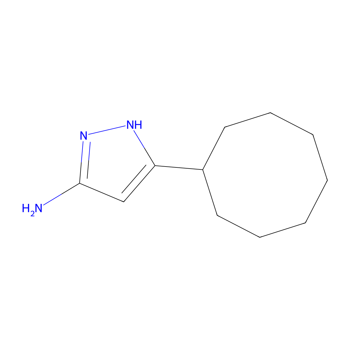 3-cyclooctyl-1H-pyrazol-5-amine molecular structure, CAS 1795287-36-3