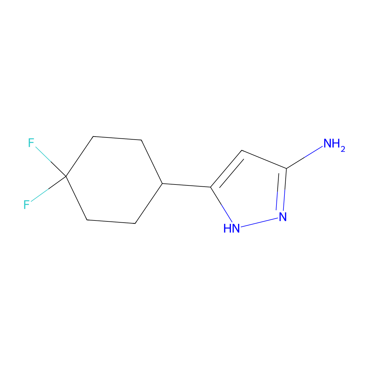 3-(4,4-Difluorocyclohexyl)-1H-pyrazol-5-amine molecular structure, CAS 1795287-42-1