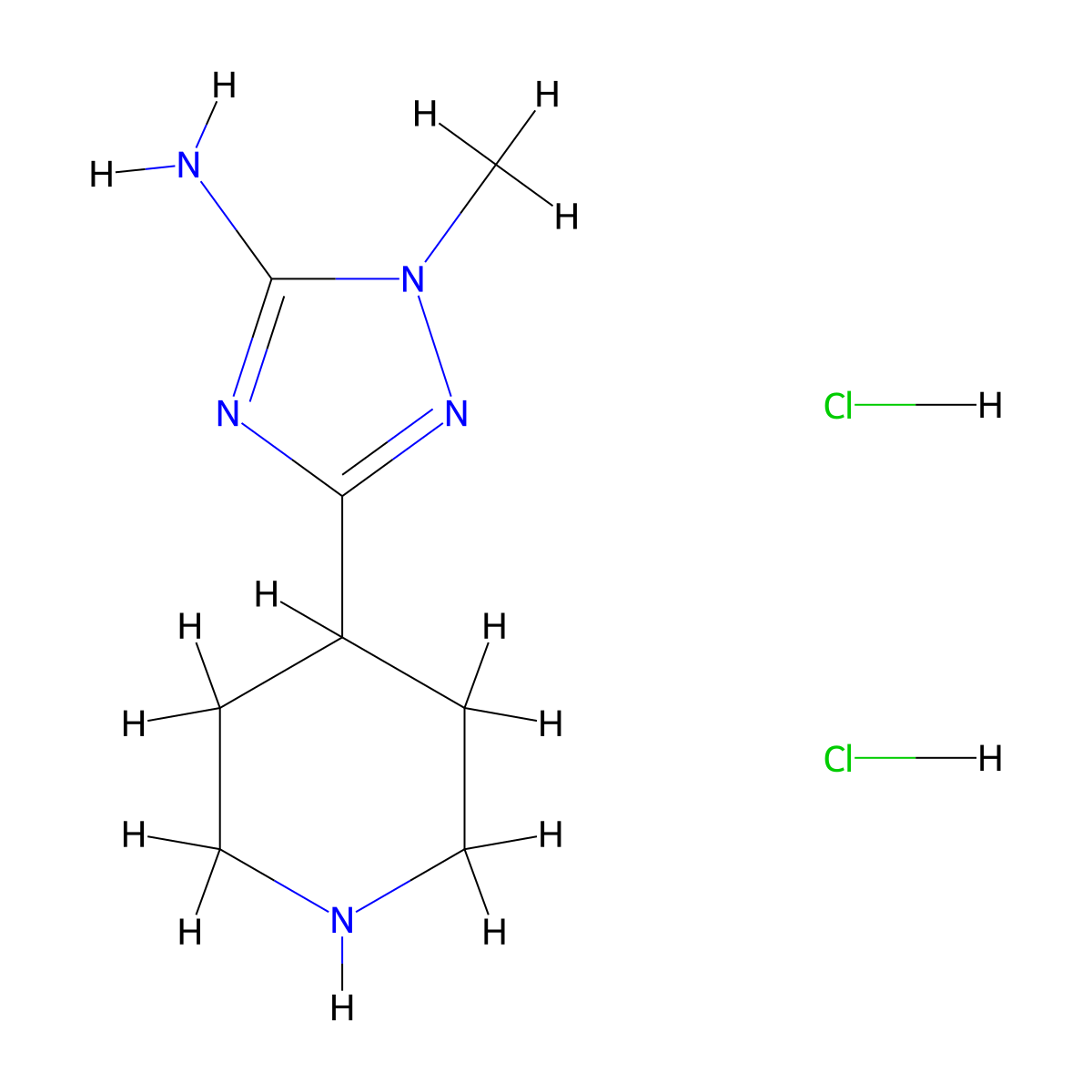 2-methyl-5-(piperidin-4-yl)-2,3-dihydro-1H-1,2,4-triazol-3-imine dihydrochloride molecular structure, CAS 1795292-03-3
