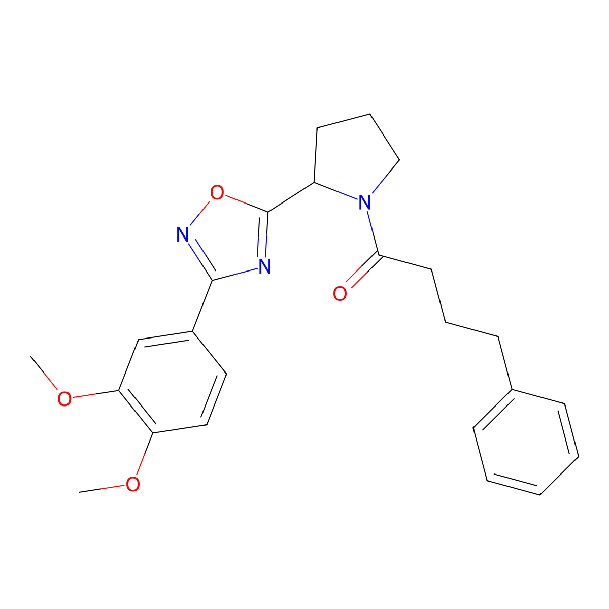 3-(3,4-Dimethoxyphenyl)-5-[1-(4-phenylbutanoyl)pyrrolidin-2-yl]-1,2,4-oxadiazole molecular structure, CAS 1795293-70-7