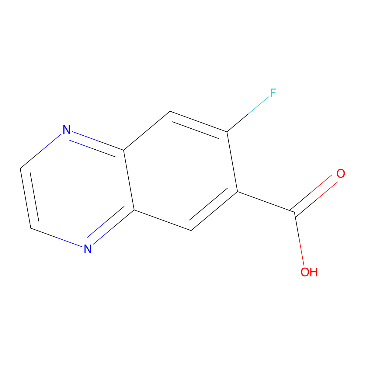 7-Fluoroquinoxaline-6-carboxylic acid molecular structure, CAS 1795294-28-8