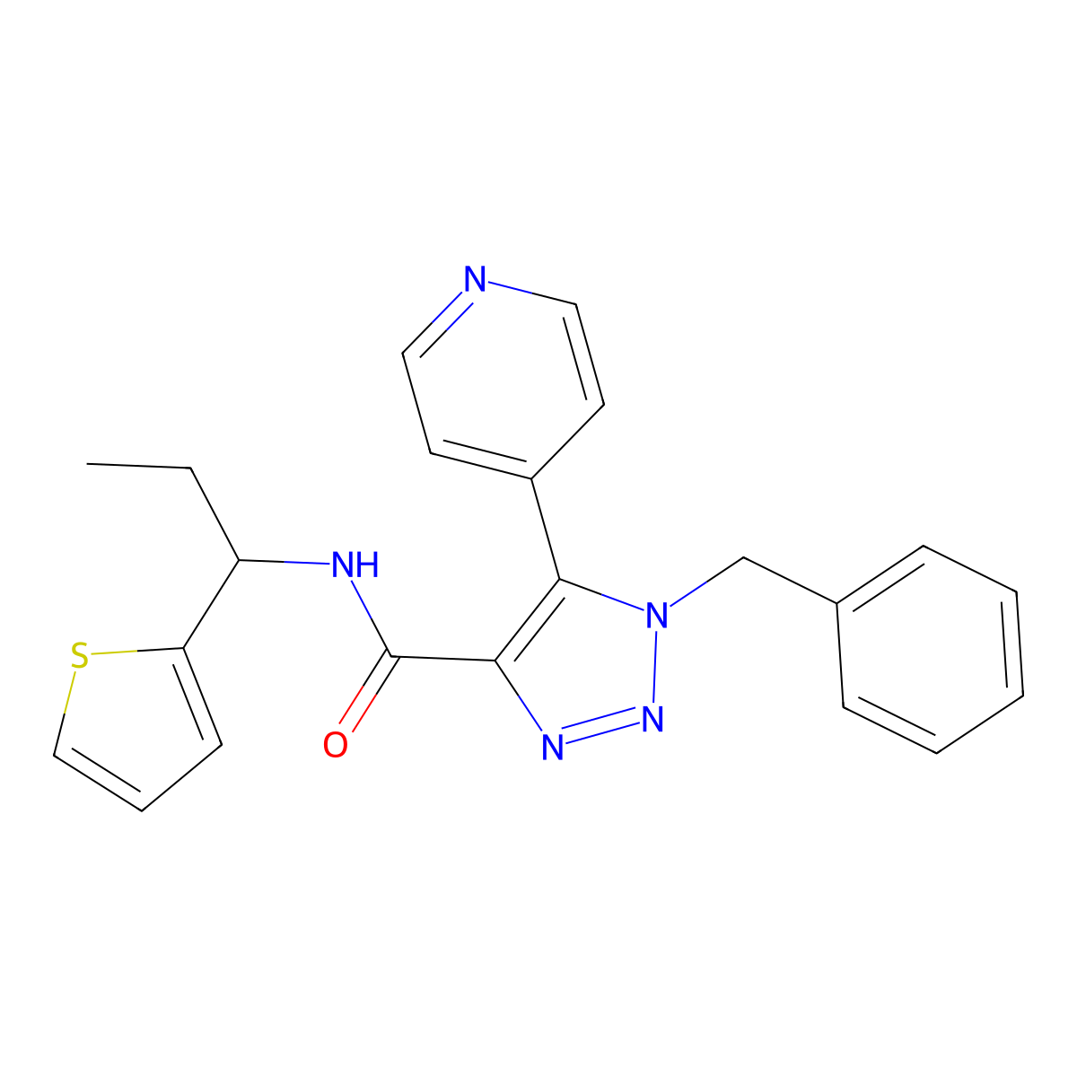 1-benzyl-5-(pyridin-4-yl)-N-[1-(thiophen-2-yl)propyl]-1H-1,2,3-triazole-4-carboxamide molecular structure, CAS 1795295-39-4