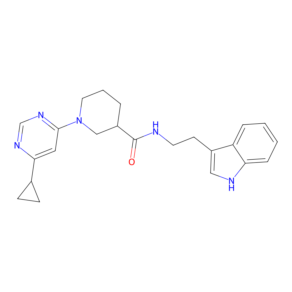 1-(6-cyclopropylpyrimidin-4-yl)-N-[2-(1H-indol-3-yl)ethyl]piperidine-3-carboxamide molecular structure, CAS 1795295-49-6