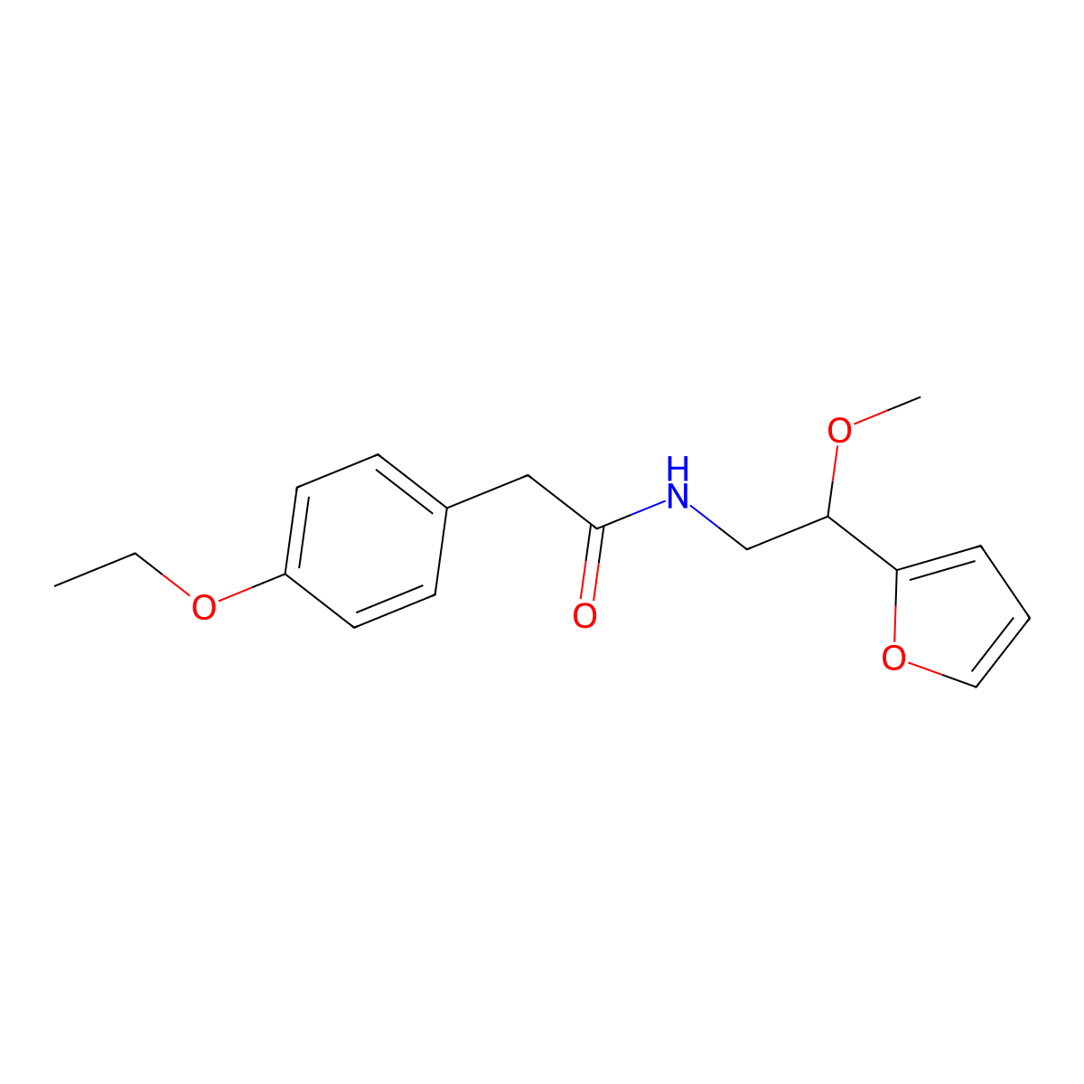 2-(4-ethoxyphenyl)-N-[2-(furan-2-yl)-2-methoxyethyl]acetamide molecular structure, CAS 1795295-82-7