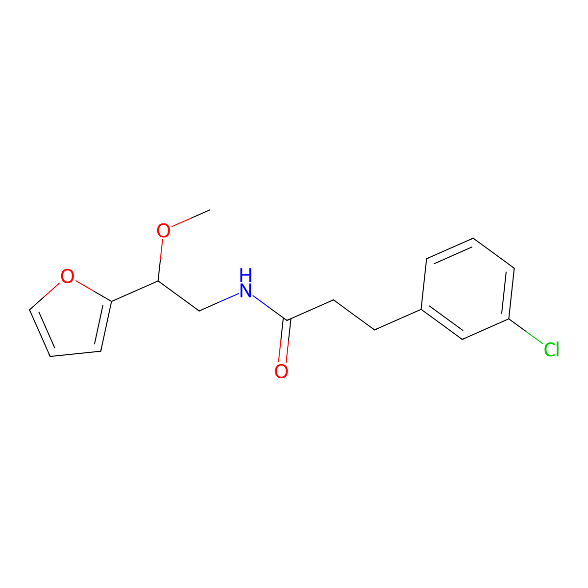 3-(3-chlorophenyl)-N-[2-(furan-2-yl)-2-methoxyethyl]propanamide molecular structure, CAS 1795295-86-1