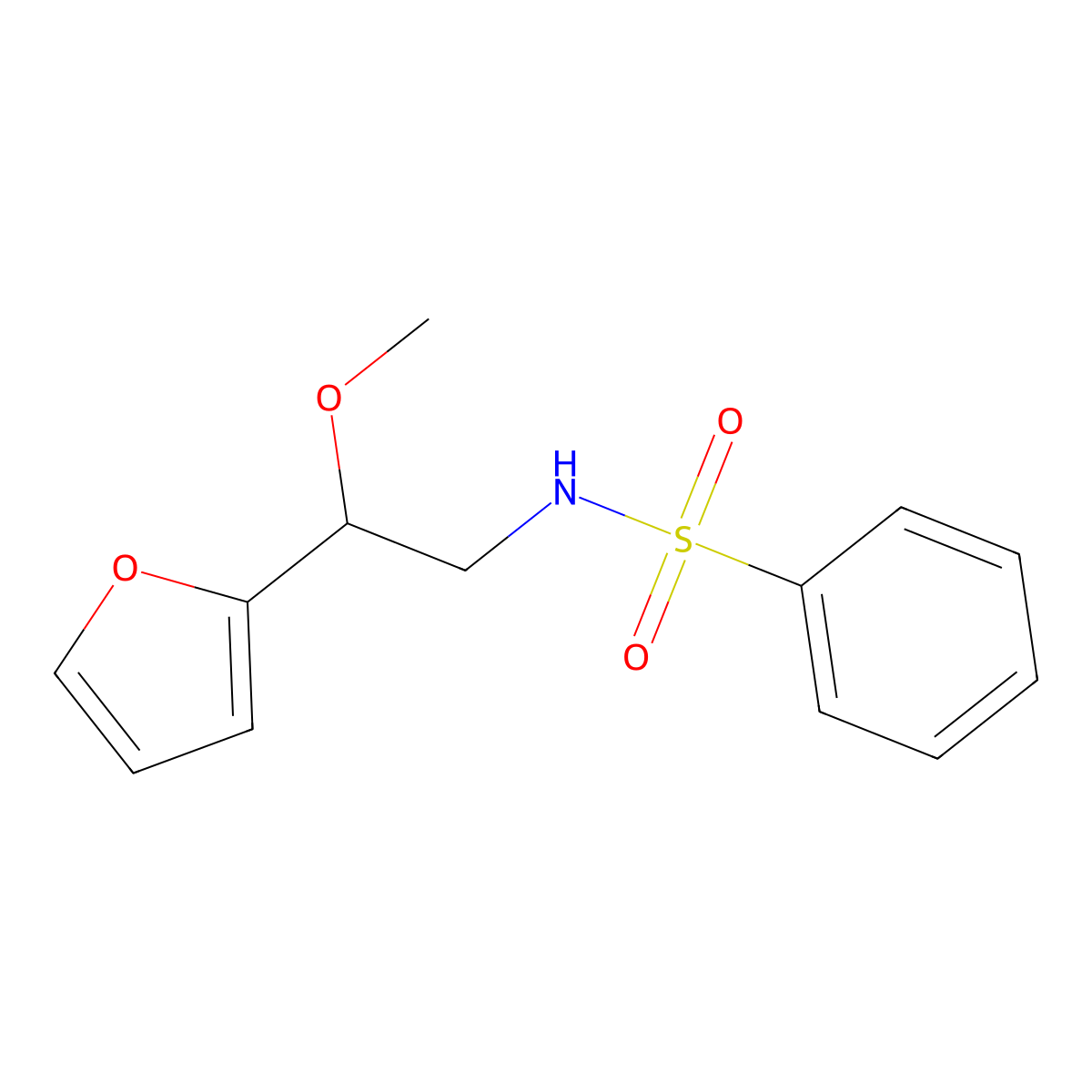 N-[2-(furan-2-yl)-2-methoxyethyl]benzenesulfonamide molecular structure, CAS 1795295-95-2