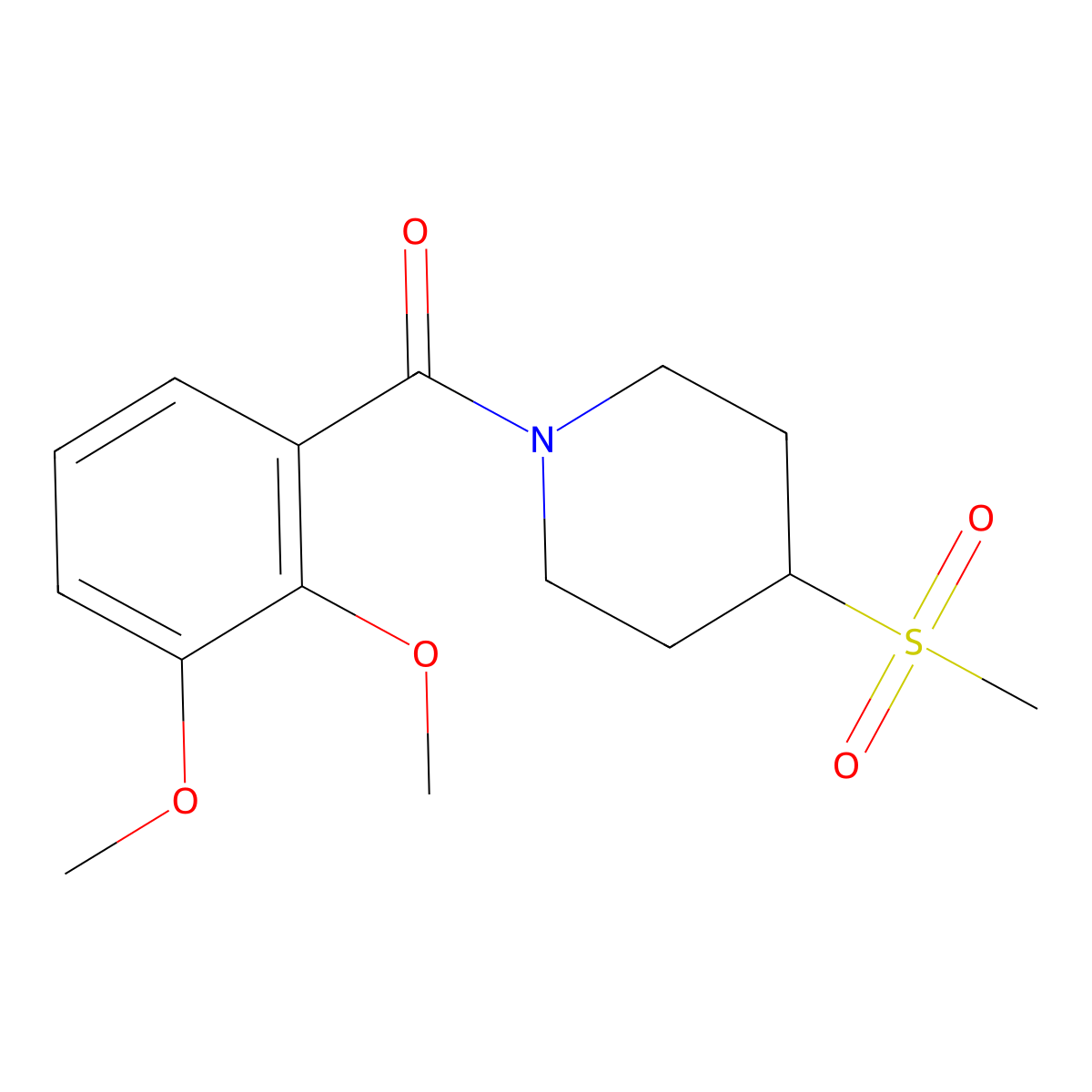 (2,3-Dimethoxyphenyl)(4-(methylsulfonyl)piperidin-1-yl)methanone molecular structure, CAS 1795295-96-3