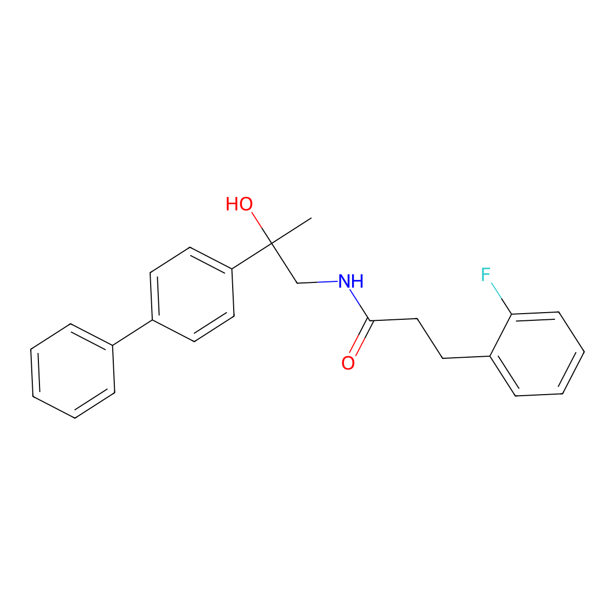 N-(2-{[1,1'-biphenyl]-4-yl}-2-hydroxypropyl)-3-(2-fluorophenyl)propanamide molecular structure, CAS 1795296-21-7