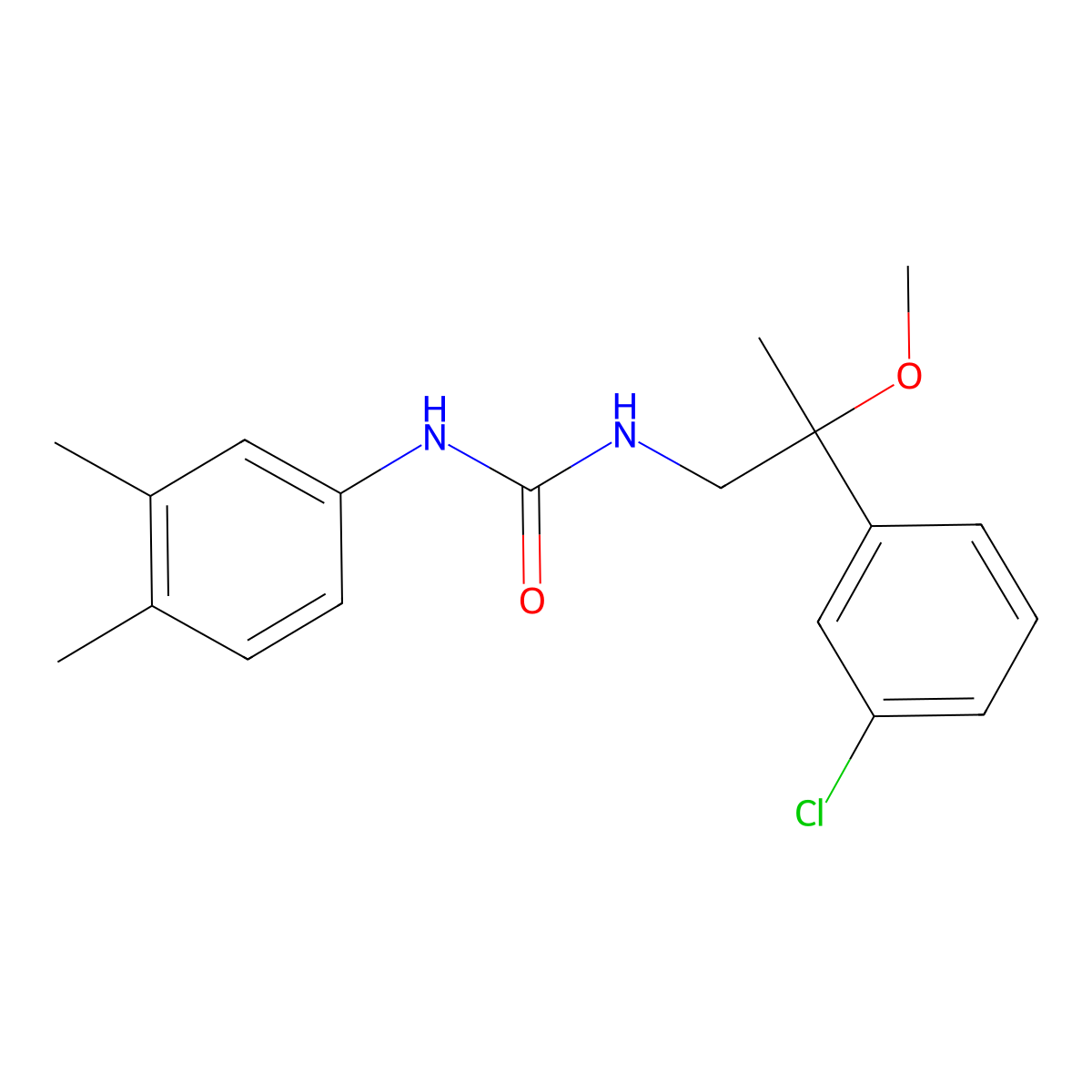 1-(2-(3-Chlorophenyl)-2-methoxypropyl)-3-(3,4-dimethylphenyl)urea molecular structure, CAS 1795296-38-6