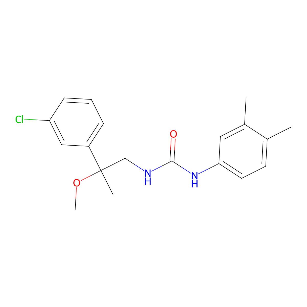 1-(2-(3-Chlorophenyl)-2-methoxypropyl)-3-(3,4-dimethylphenyl)urea molecular structure, CAS 1795296-38-6