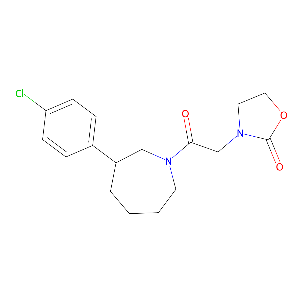 3-(2-(3-(4-Chlorophenyl)azepan-1-yl)-2-oxoethyl)oxazolidin-2-one molecular structure, CAS 1795296-46-6