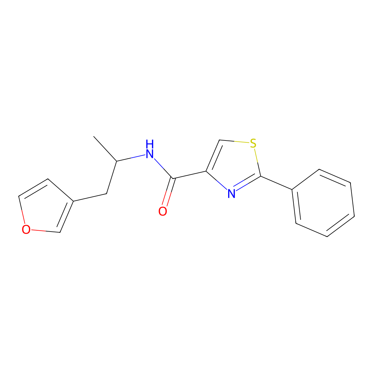 N-(1-(furan-3-yl)propan-2-yl)-2-phenylthiazole-4-carboxamide molecular structure, CAS 1795296-67-1
