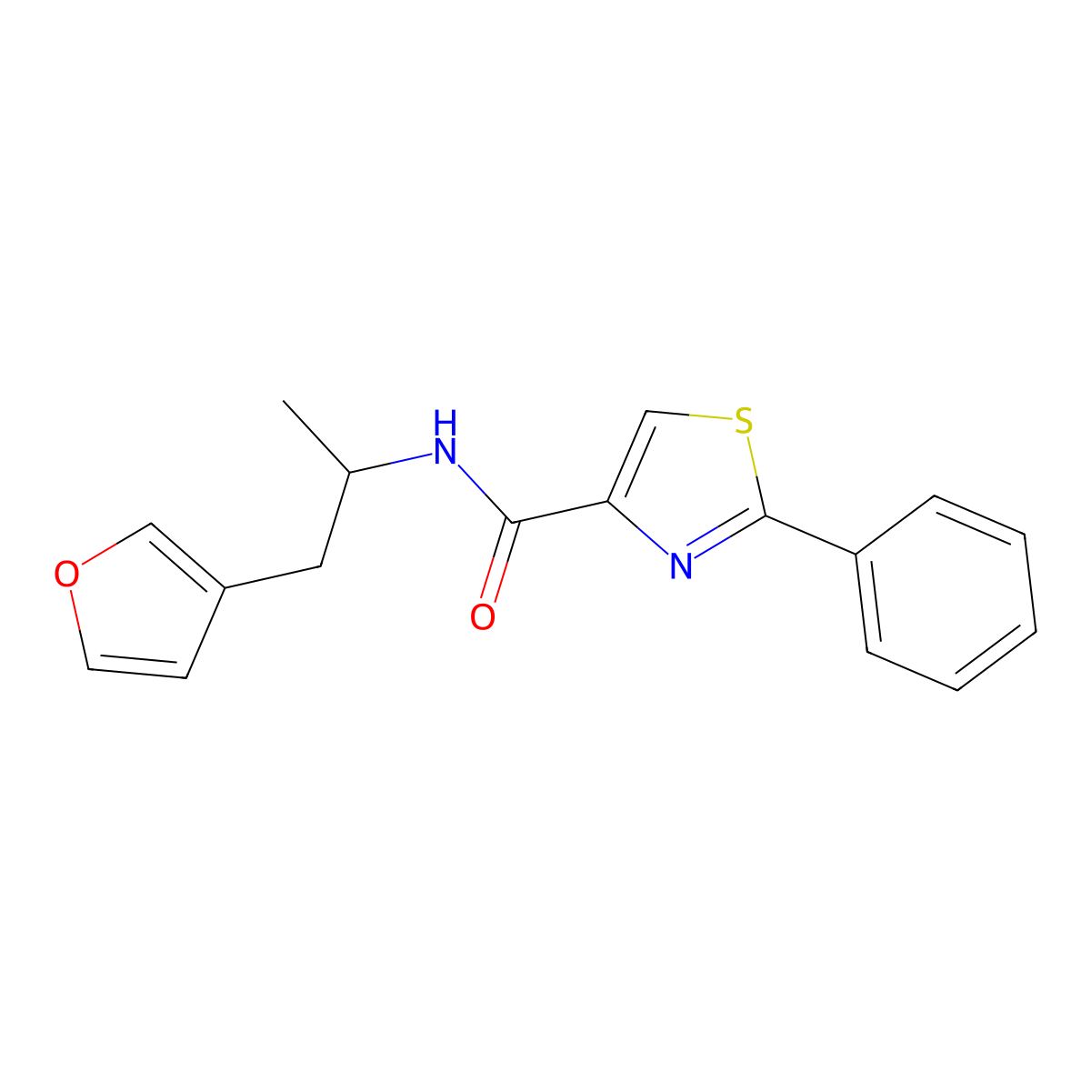 N-(1-(furan-3-yl)propan-2-yl)-2-phenylthiazole-4-carboxamide molecular structure, CAS 1795296-67-1