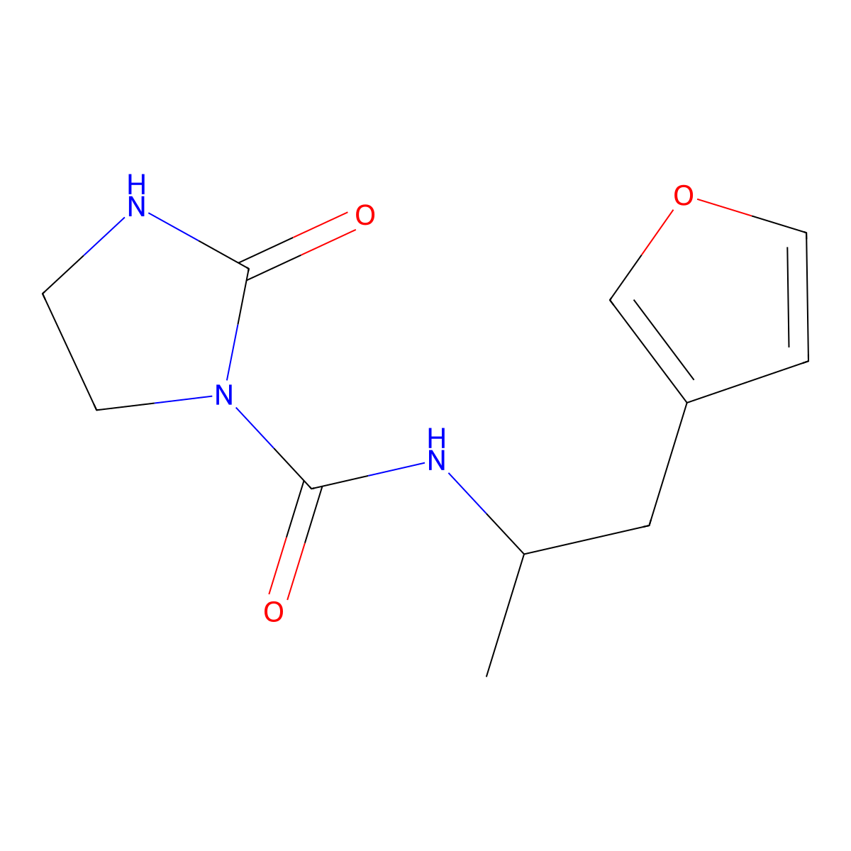 N-[1-(furan-3-yl)propan-2-yl]-2-oxoimidazolidine-1-carboxamide molecular structure, CAS 1795296-70-6