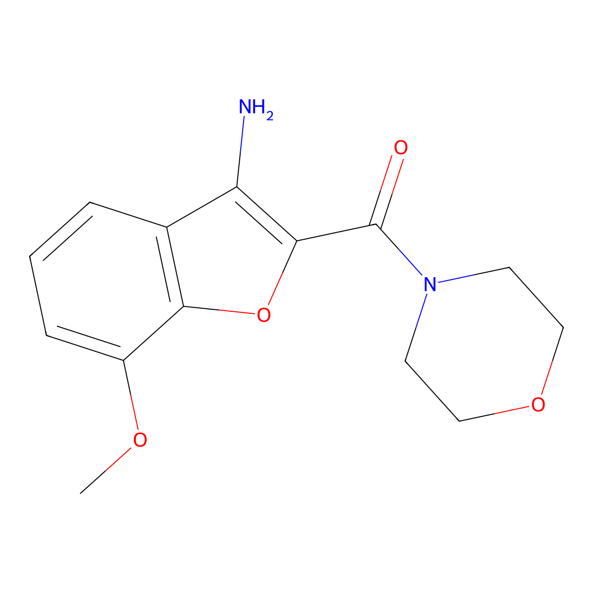 (3-Amino-7-methoxybenzofuran-2-yl)(morpholino)methanone molecular structure, CAS 1795296-88-6