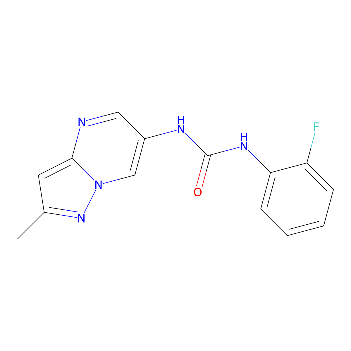 1-(2-Fluorophenyl)-3-(2-methylpyrazolo[1,5-a]pyrimidin-6-yl)urea molecular structure, CAS 1795297-07-2