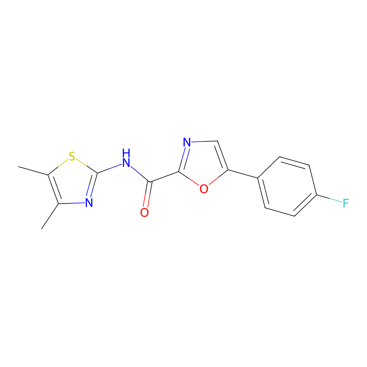 N-(4,5-dimethylthiazol-2-yl)-5-(4-fluorophenyl)oxazole-2-carboxamide molecular structure, CAS 1795297-11-8