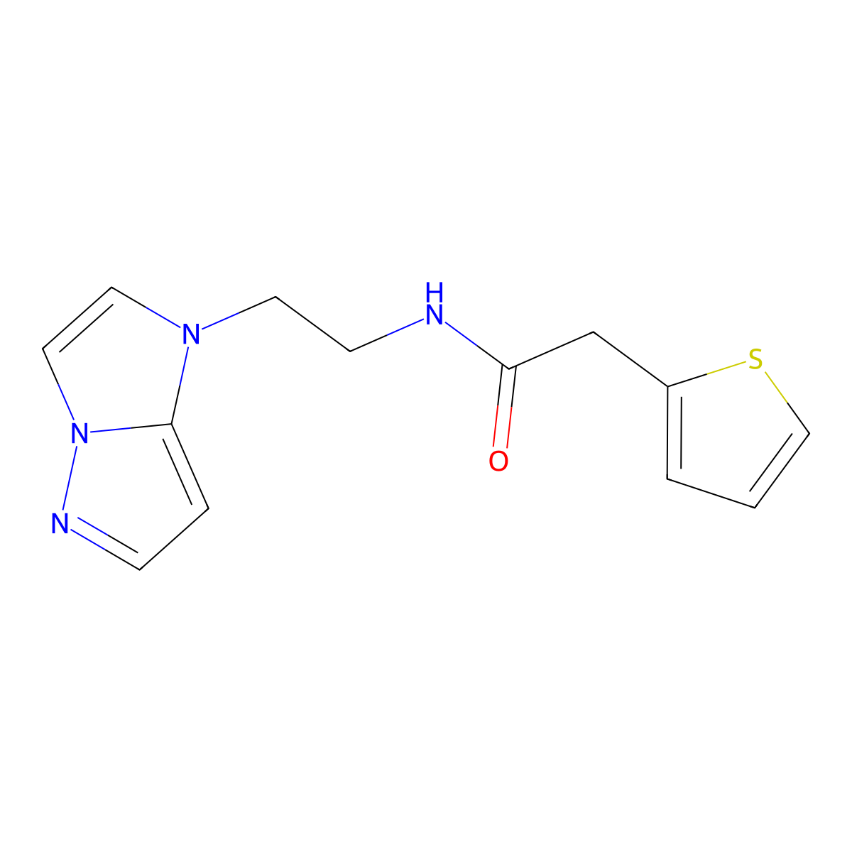 N-(2-(1H-imidazo[1,2-b]pyrazol-1-yl)ethyl)-2-(thiophen-2-yl)acetamide molecular structure, CAS 1795297-15-2