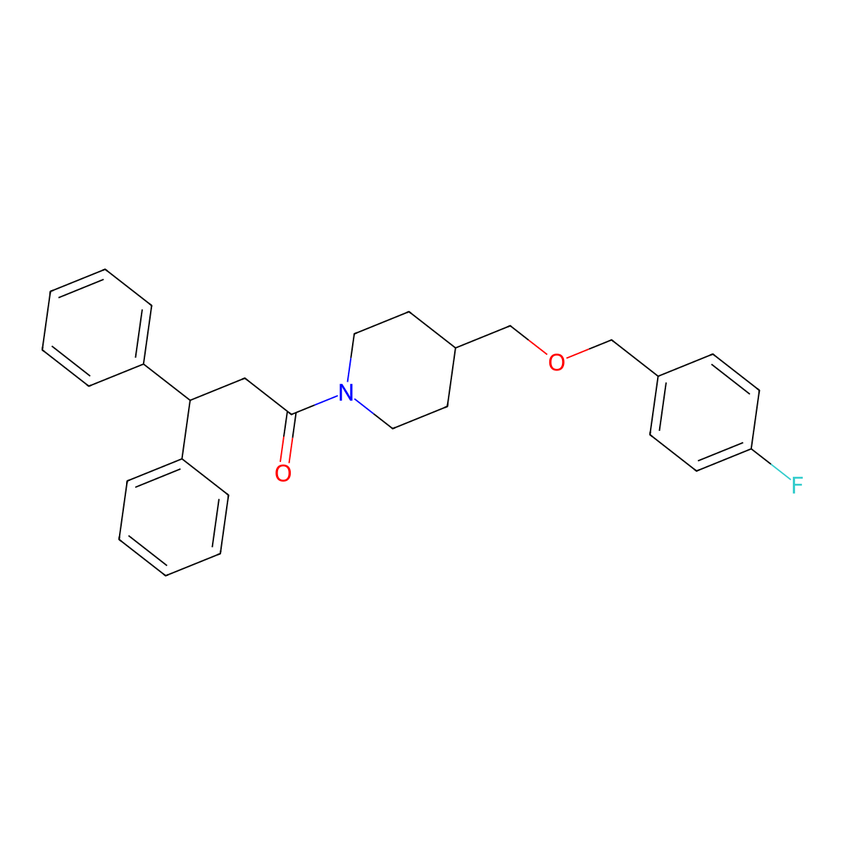 1-(4-(((4-Fluorobenzyl)oxy)methyl)piperidin-1-yl)-3,3-diphenylpropan-1-one molecular structure, CAS 1795297-17-4