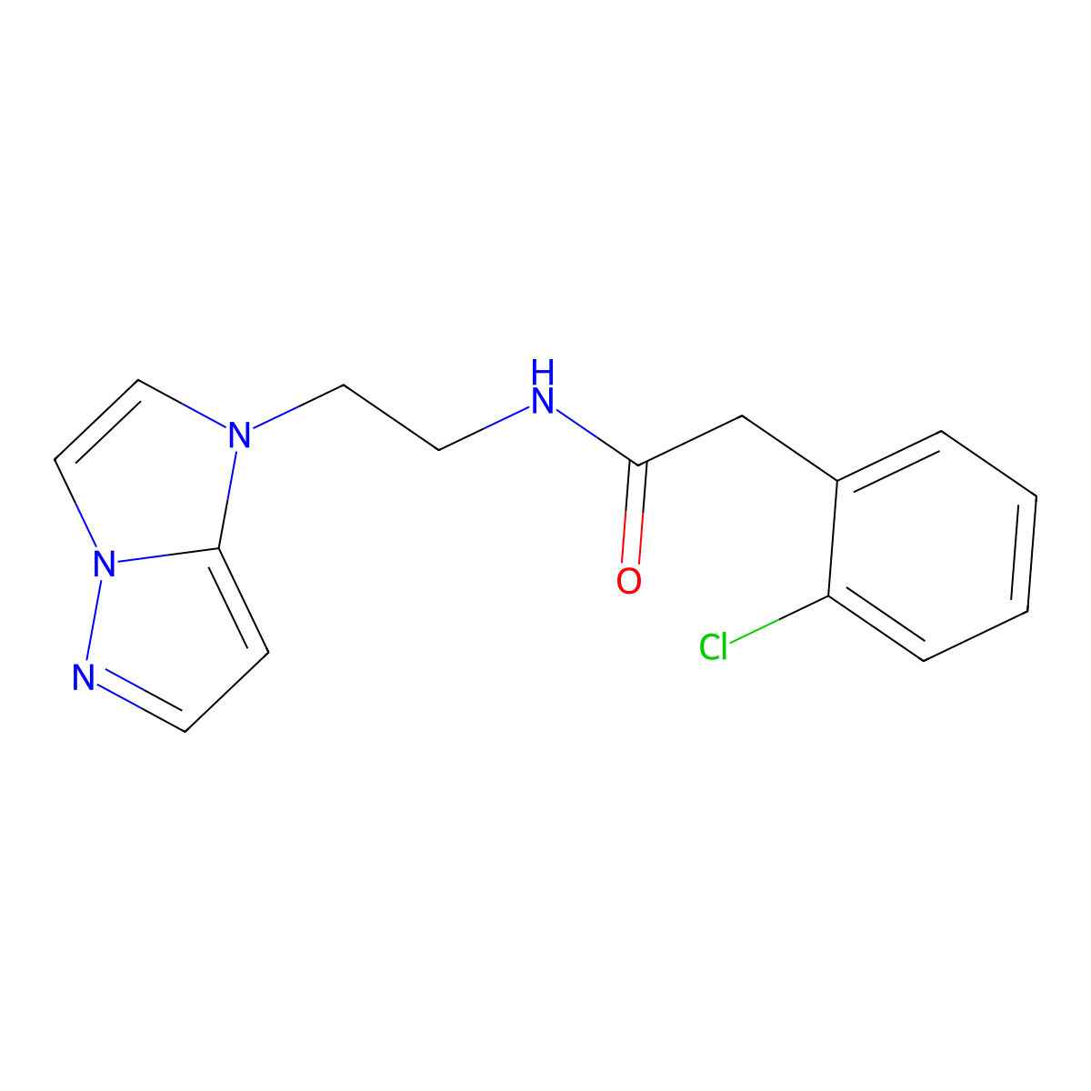 N-(2-(1H-imidazo[1,2-b]pyrazol-1-yl)ethyl)-2-(2-chlorophenyl)acetamide molecular structure, CAS 1795297-18-5