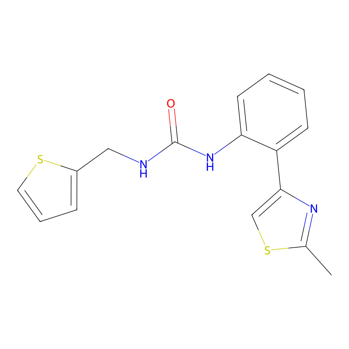 1-(2-(2-Methylthiazol-4-yl)phenyl)-3-(thiophen-2-ylmethyl)urea molecular structure, CAS 1795297-19-6