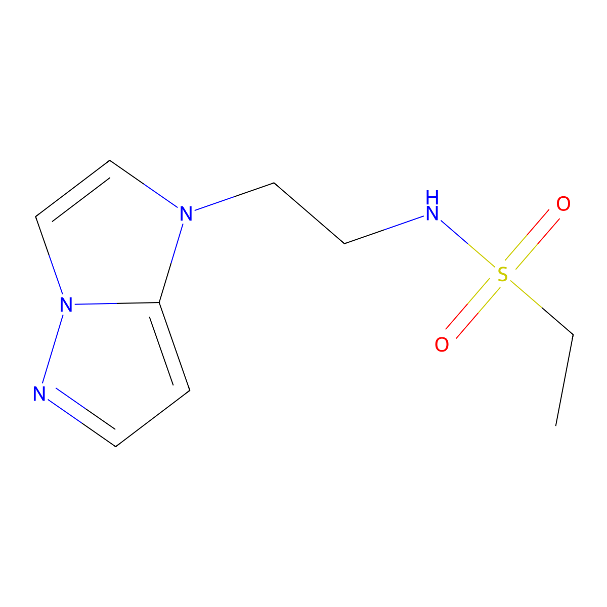 N-(2-(1H-imidazo[1,2-b]pyrazol-1-yl)ethyl)ethanesulfonamide molecular structure, CAS 1795297-29-8