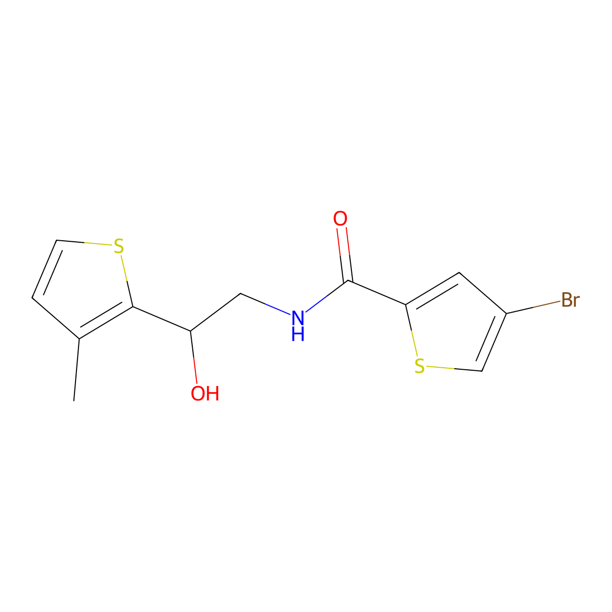 4-bromo-N-[2-hydroxy-2-(3-methylthiophen-2-yl)ethyl]thiophene-2-carboxamide molecular structure, CAS 1795297-30-1