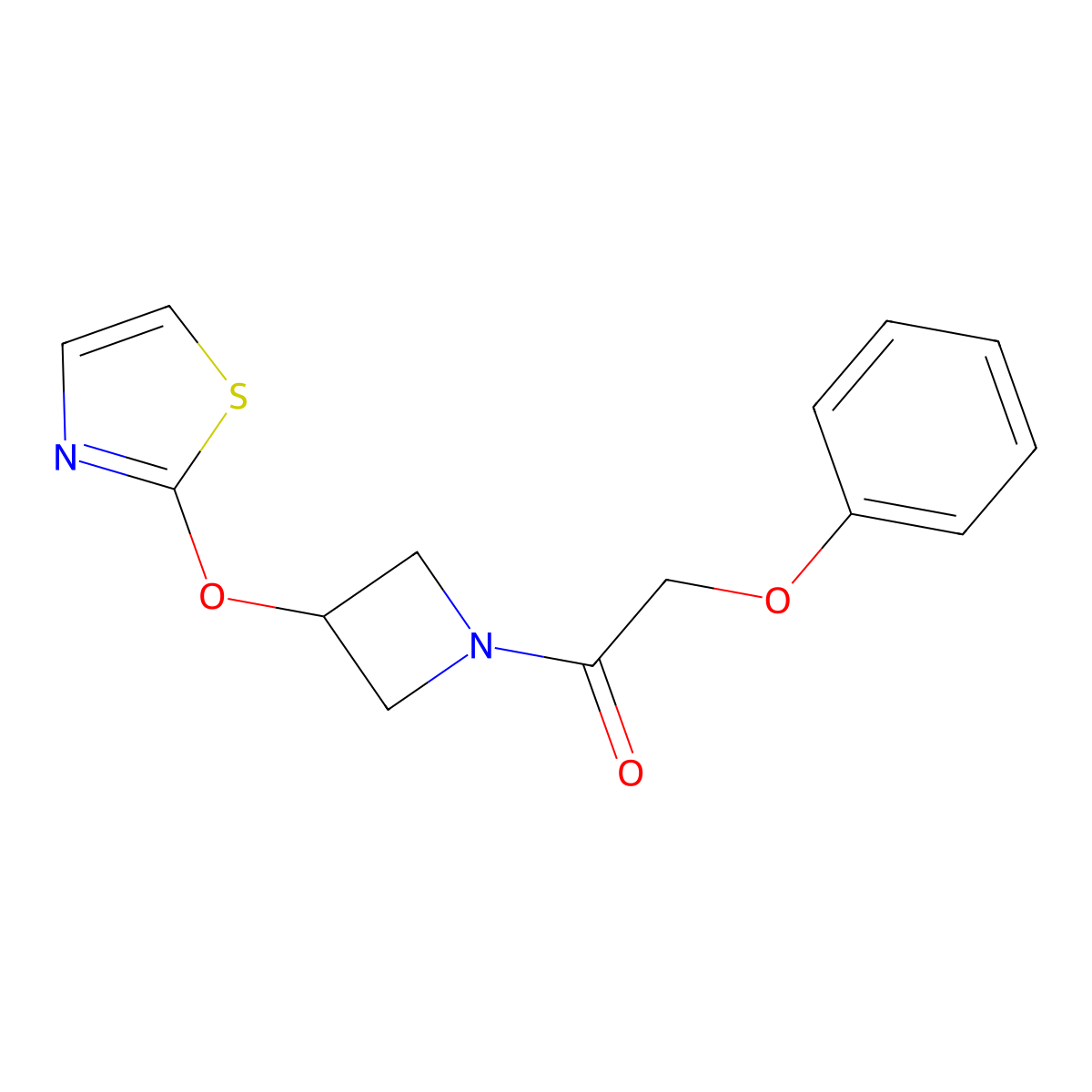 2-Phenoxy-1-(3-(thiazol-2-yloxy)azetidin-1-yl)ethanone molecular structure, CAS 1795297-31-2