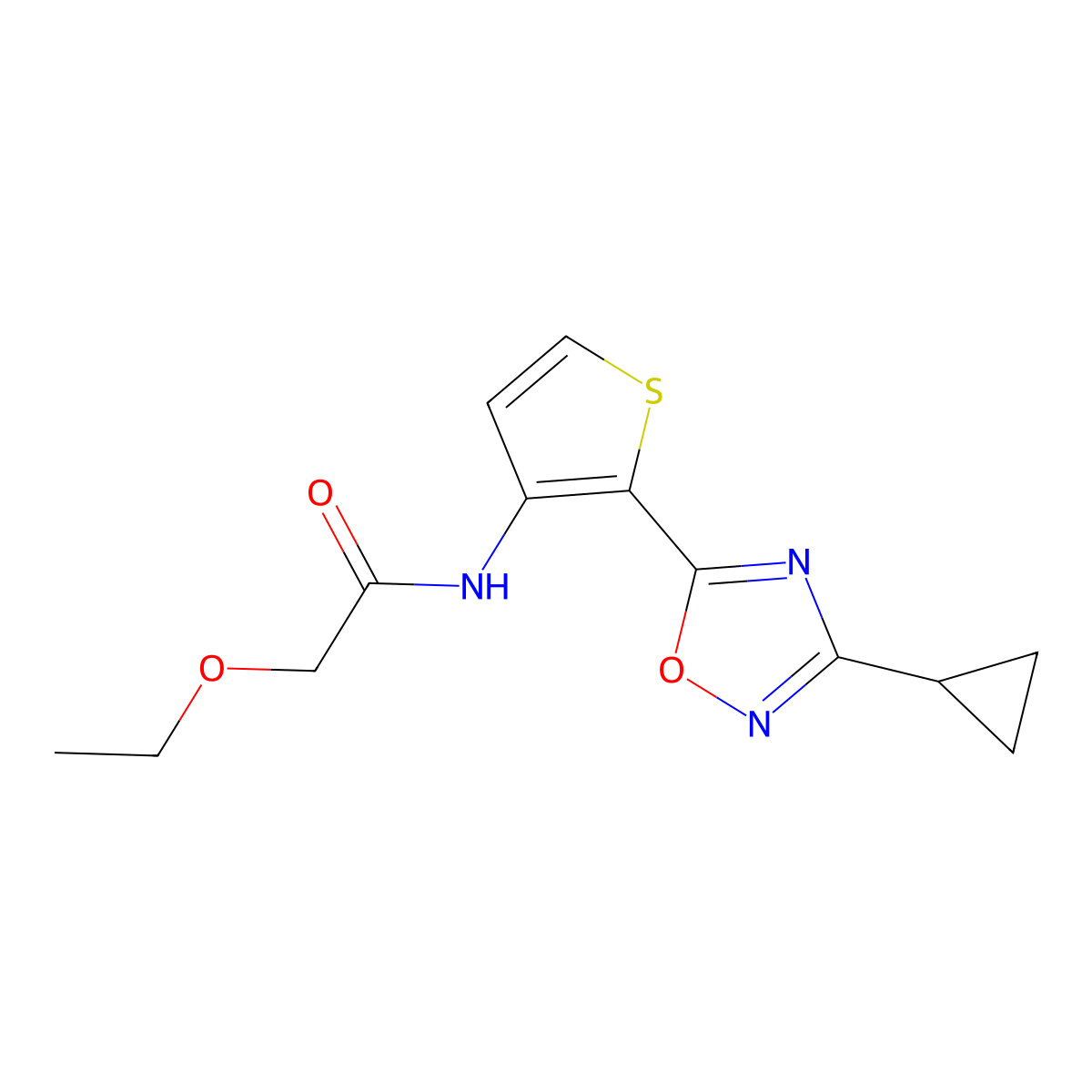 N-[2-(3-cyclopropyl-1,2,4-oxadiazol-5-yl)thiophen-3-yl]-2-ethoxyacetamide molecular structure, CAS 1795297-44-7