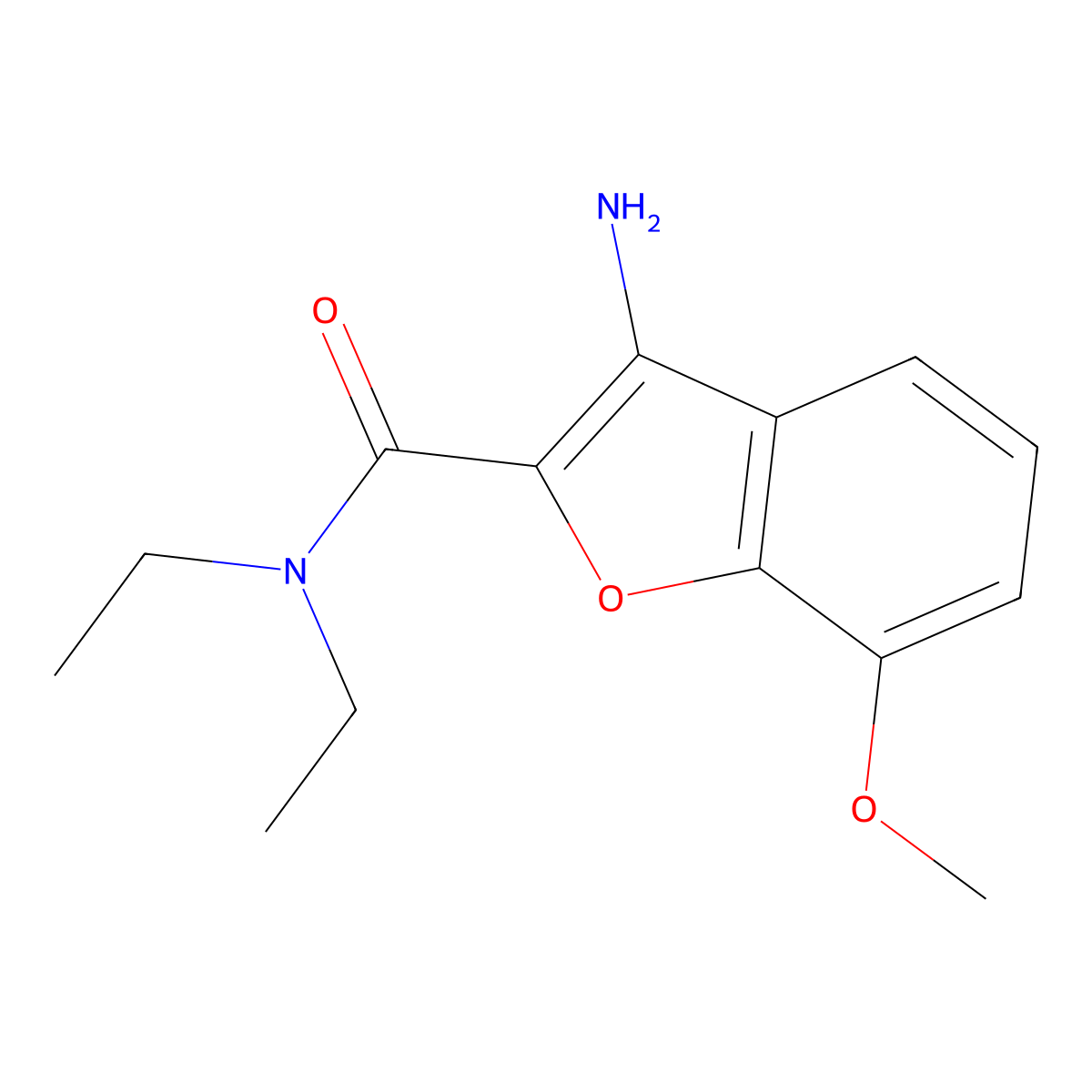 3-amino-N,N-diethyl-7-methoxybenzofuran-2-carboxamide molecular structure, CAS 1795297-68-5