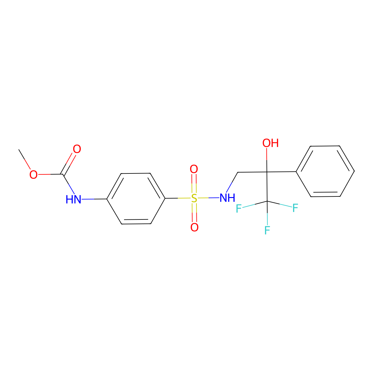 methyl (4-(N-(3,3,3-trifluoro-2-hydroxy-2-phenylpropyl)sulfamoyl)phenyl)carbamate molecular structure, CAS 1795297-72-1