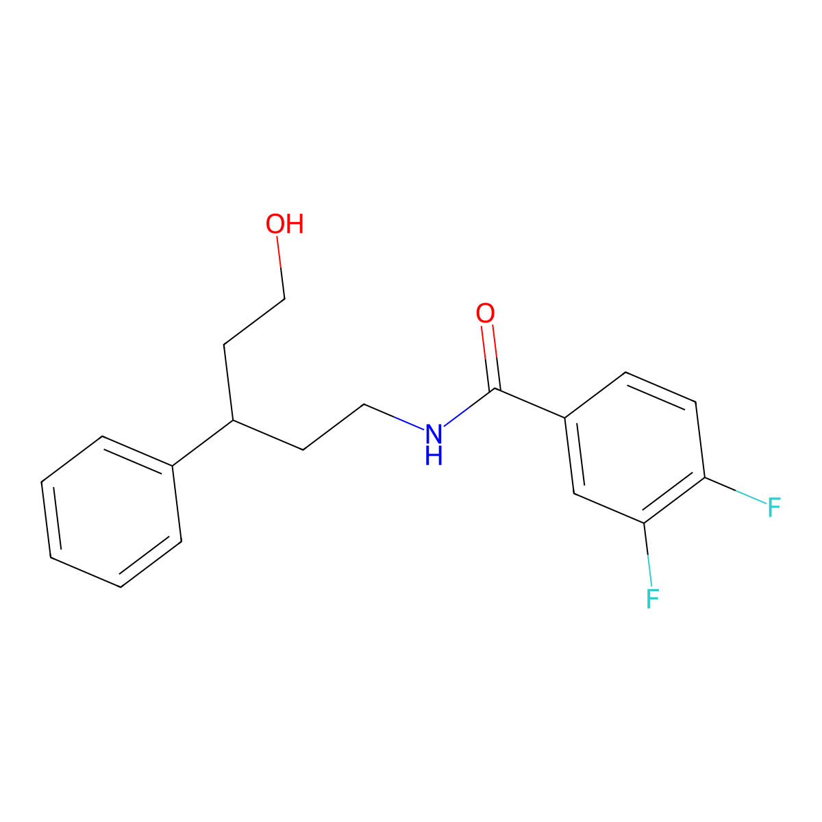 3,4-difluoro-N-(5-hydroxy-3-phenylpentyl)benzamide molecular structure, CAS 1795297-79-8