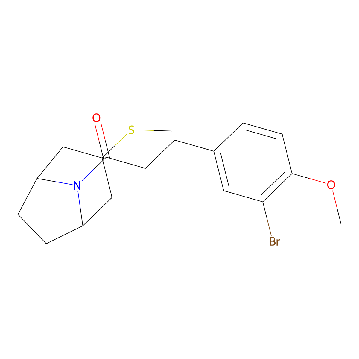 3-(3-bromo-4-methoxyphenyl)-1-((1R,5S)-3-(methylthio)-8-azabicyclo[3.2.1]octan-8-yl)propan-1-one molecular structure, CAS 1795297-89-0