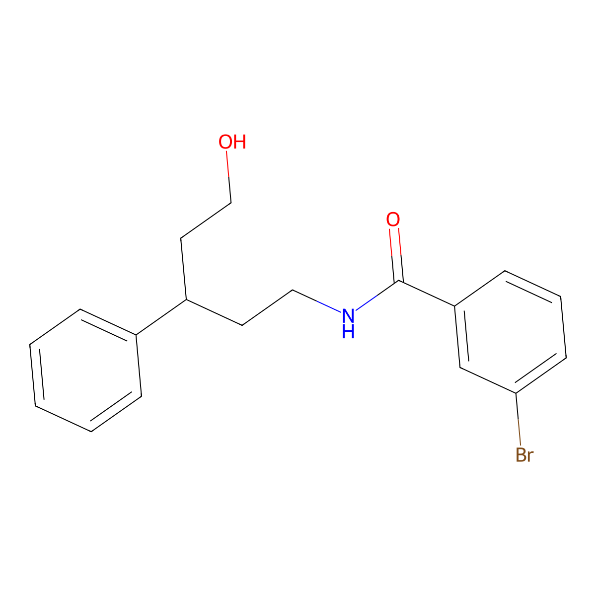 3-bromo-N-(5-hydroxy-3-phenylpentyl)benzamide molecular structure, CAS 1795297-94-7