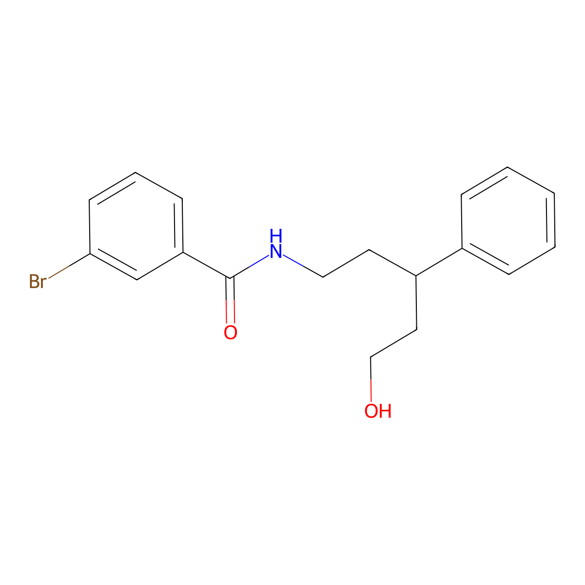 3-bromo-N-(5-hydroxy-3-phenylpentyl)benzamide molecular structure, CAS 1795297-94-7
