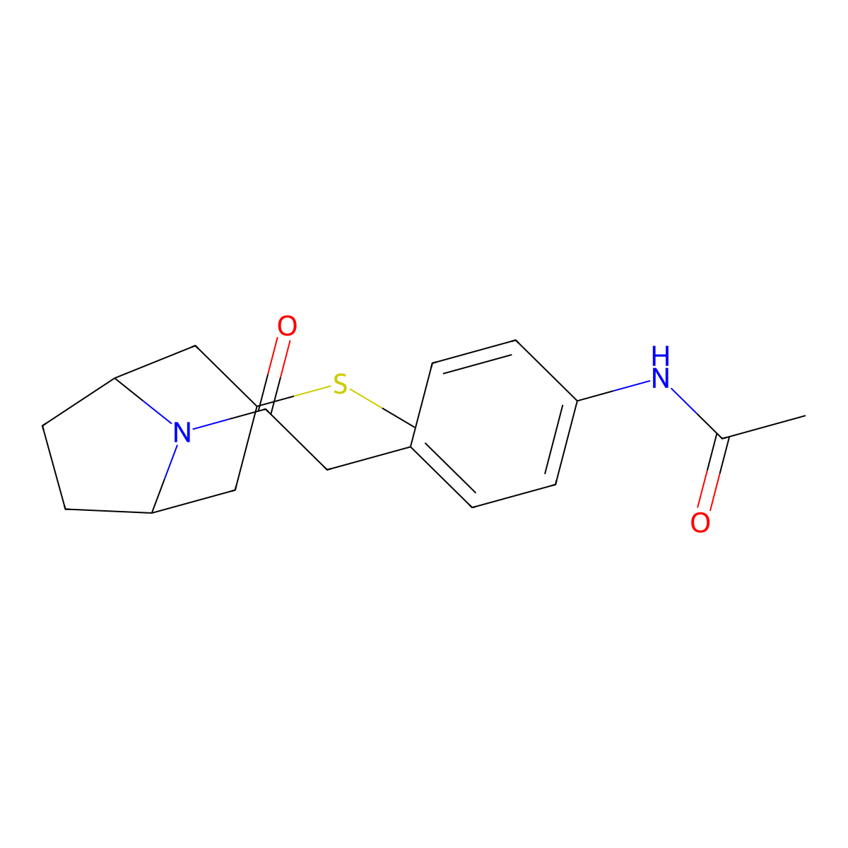 N-(4-{2-[3-(methylsulfanyl)-8-azabicyclo[3.2.1]octan-8-yl]-2-oxoethyl}phenyl)acetamide molecular structure, CAS 1795297-96-9