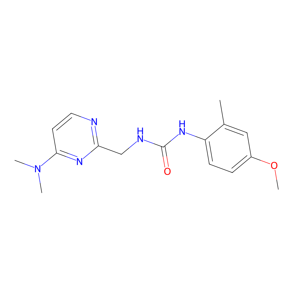 1-((4-(Dimethylamino)pyrimidin-2-yl)methyl)-3-(4-methoxy-2-methylphenyl)urea molecular structure, CAS 1795297-97-0